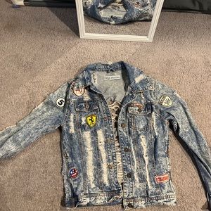 Distressed denim jacket
